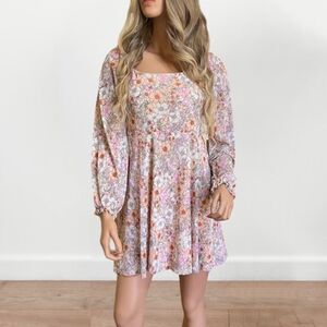 NWT Altar'd State Olivia Mesh‎ Floral Blush Dress Medium